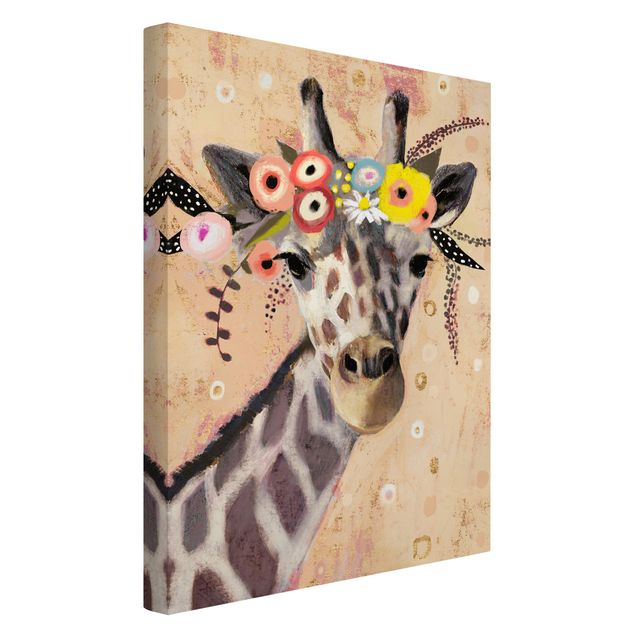 Canvastavlor djur Klimt Giraffe