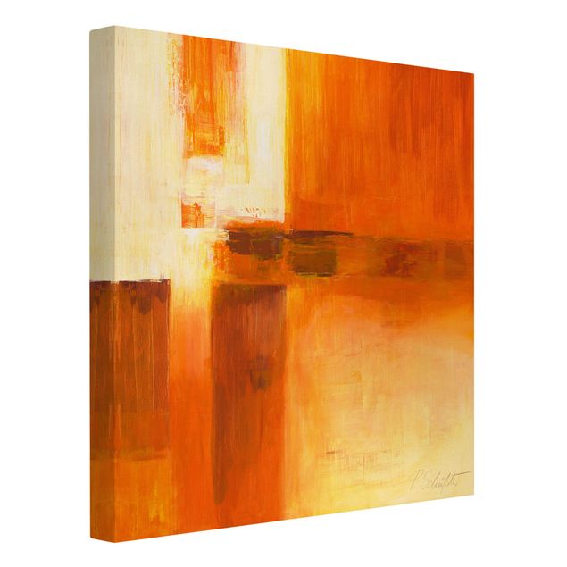 Canvastavlor abstrakt Composition In Orange And Brown 01