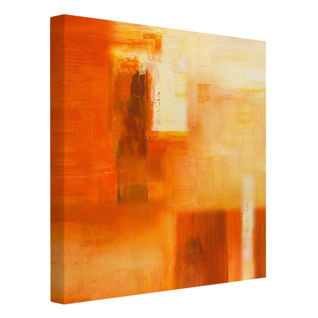 Canvastavlor abstrakt Composition In Orange And Brown 02