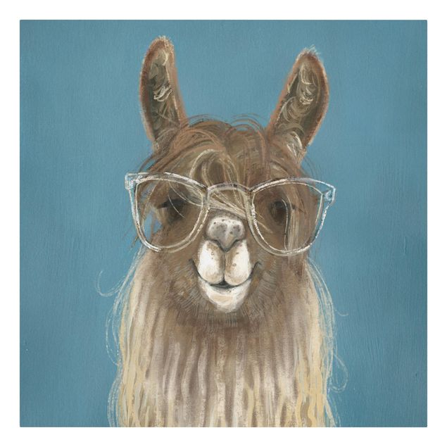 Tavlor djur Lama With Glasses III