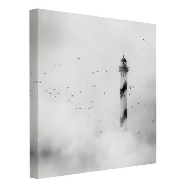 Tavlor stränder Lighthouse In The Fog