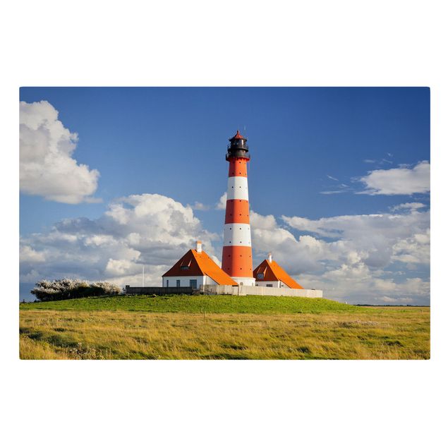 Canvastavlor landskap Lighthouse In Schleswig-Holstein