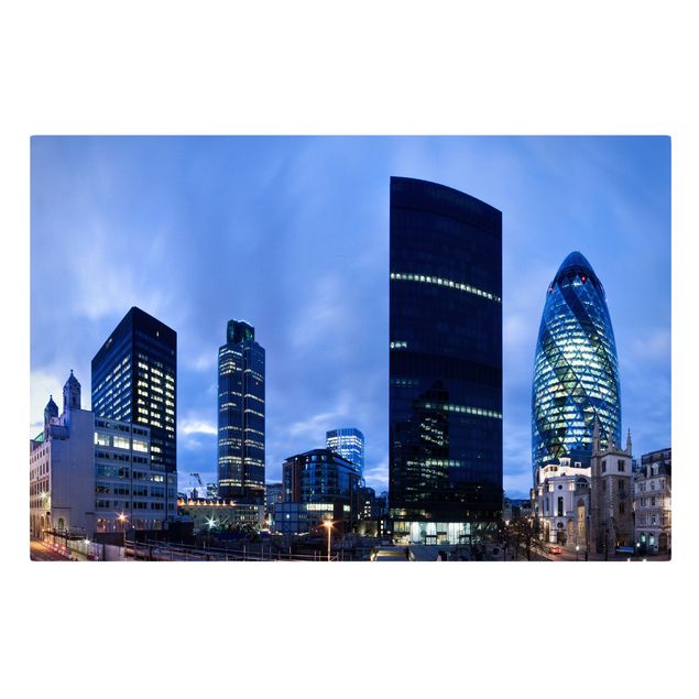 Tavlor arkitektur och skyline London Financial District