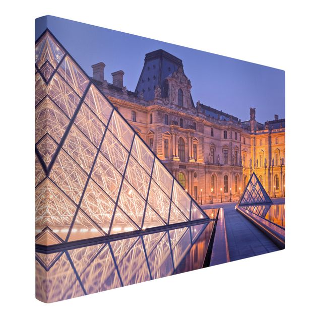Canvastavlor Arkitektur och Skyline Louvre Paris At Night