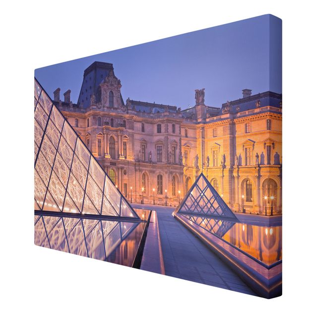 Tavlor modernt Louvre Paris At Night