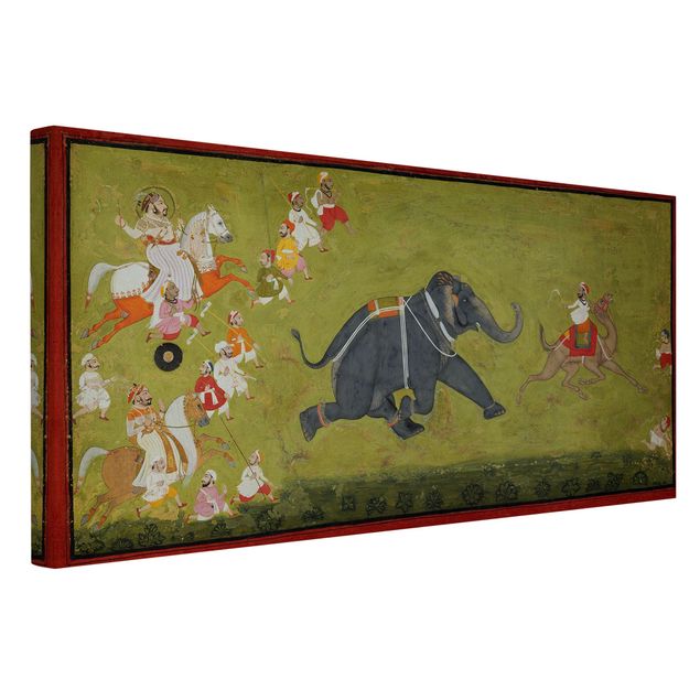 Konstutskrifter Maharaja Jagat Singh Pursues A Fleeing Elephant