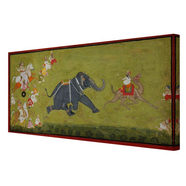 Canvastavlor konstutskrifter Maharaja Jagat Singh Pursues A Fleeing Elephant