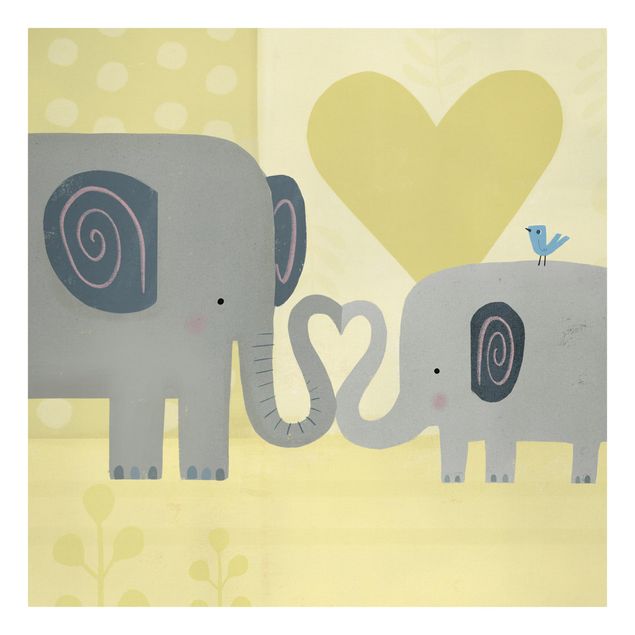 Canvastavlor djur Mum And I - Elephants