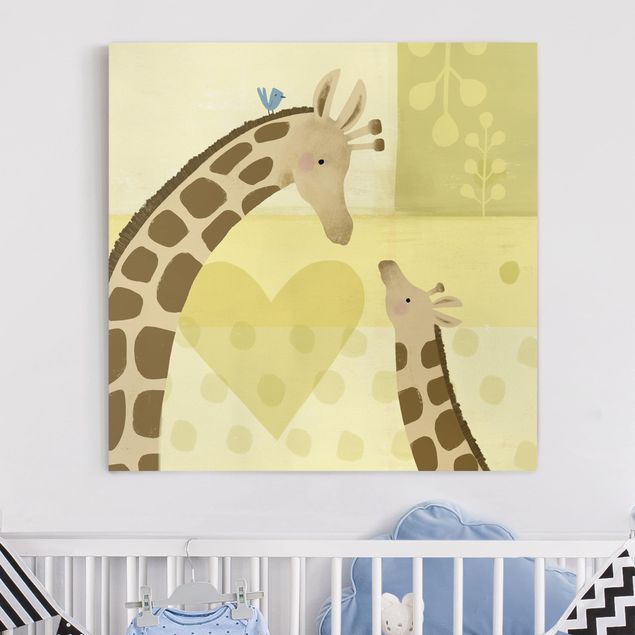 Canvastavlor giraffer Mum And I - Giraffes