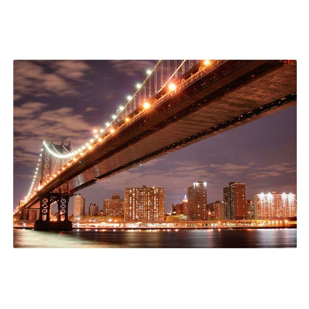 Tavlor arkitektur och skyline Manhattan Bridge