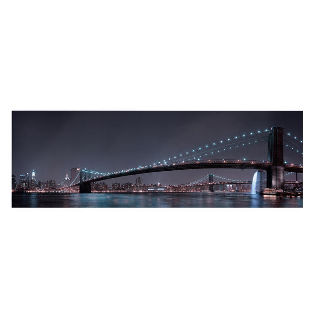 Tavlor arkitektur och skyline Manhattan Skyline and Brooklyn Bridge