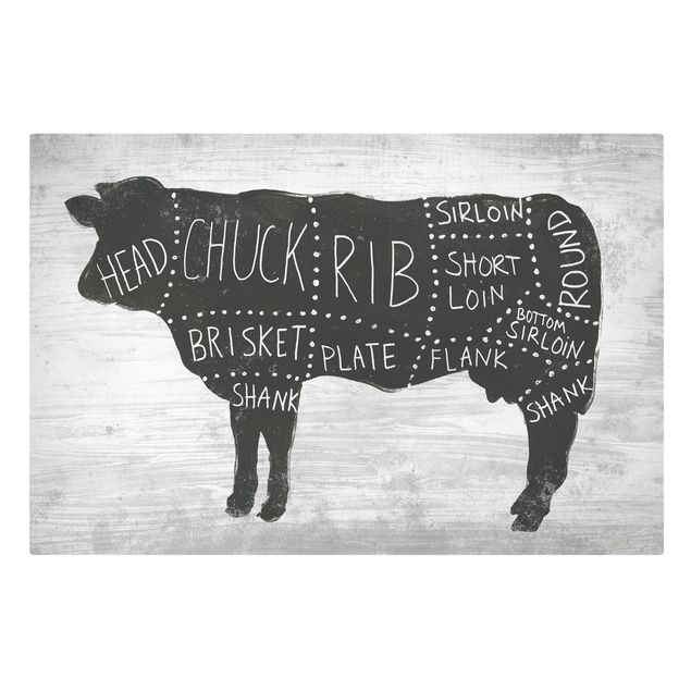 Tavlor svart och vitt Butcher Board - Beef