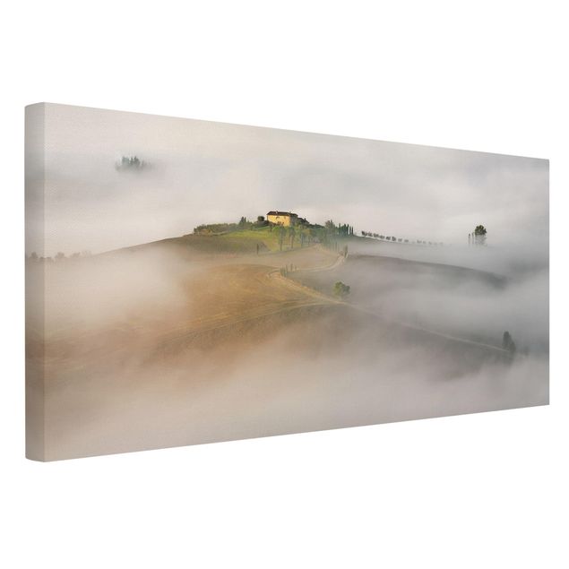 Canvastavlor landskap Morning Fog In The Tuscany