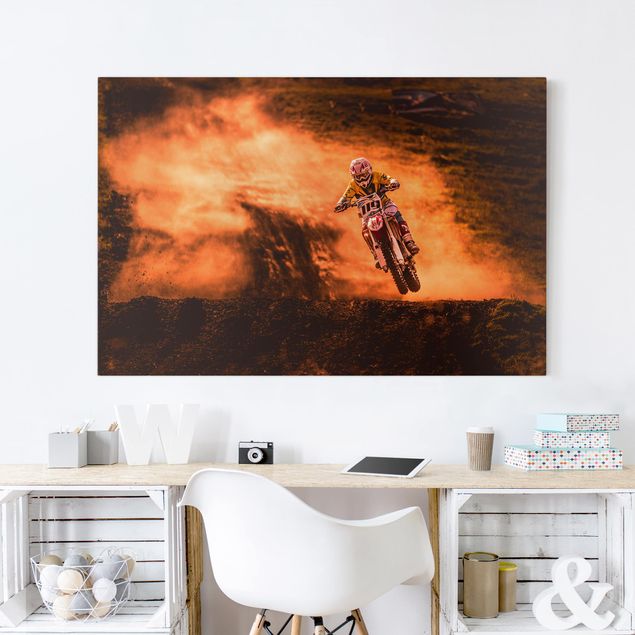 Tavlor porträtt Motocross In The Dust