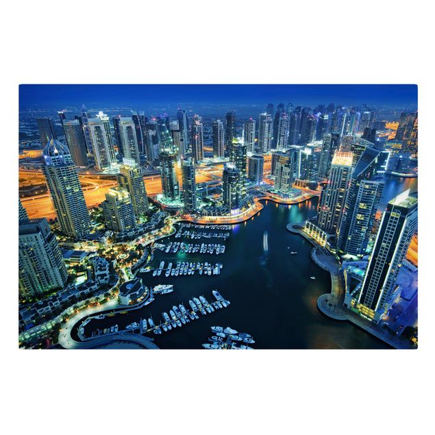 Canvastavlor Arkitektur och Skyline Dubai Marina At Night