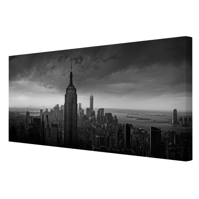 Canvastavlor svart och vitt New York Rockefeller View