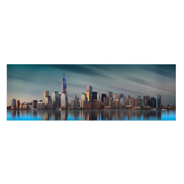 Tavlor arkitektur och skyline New York World Trade Center