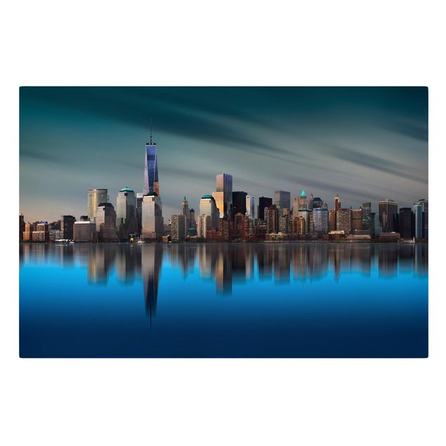 Tavlor arkitektur och skyline New York World Trade Center