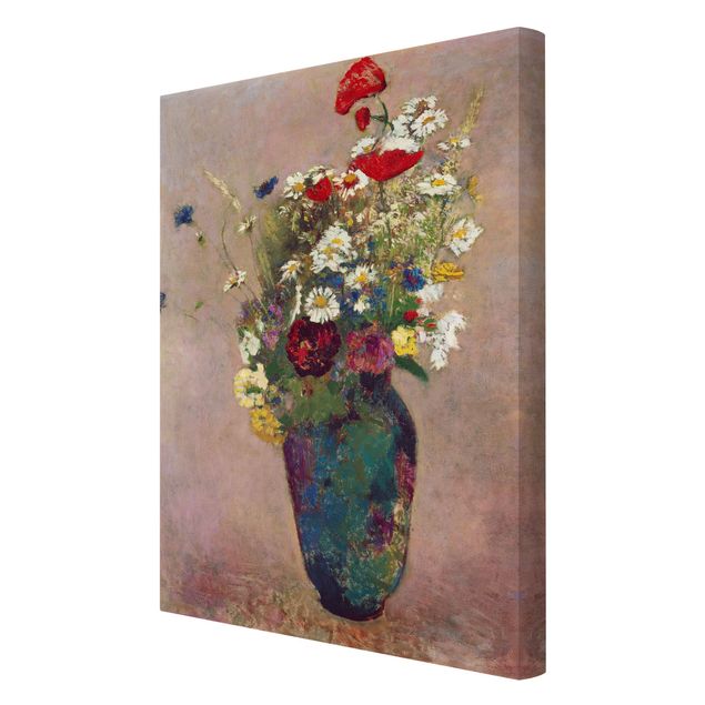 Canvastavlor blommor  Odilon Redon - Flower Vase with Poppies
