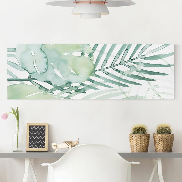 Canvastavlor blommor  Palm Fronds In Watercolour I