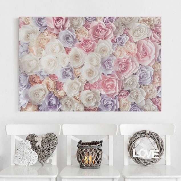 Kök dekoration Pastel Paper Art Roses