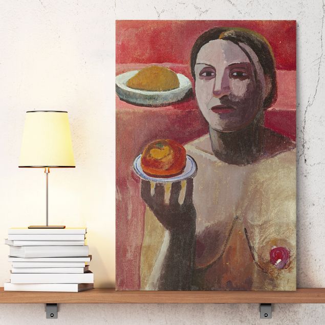 Konststilar Expressionism Paula Modersohn-Becker - Semi-nude Italian Woman with Plate
