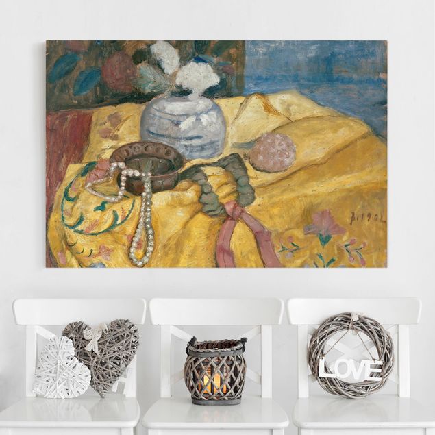 Konststilar Expressionism Paula Modersohn-Becker - Still life with Beaded Necklace