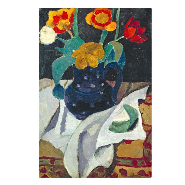 Canvastavlor blommor  Paula Modersohn-Becker - Still Life with Tulips