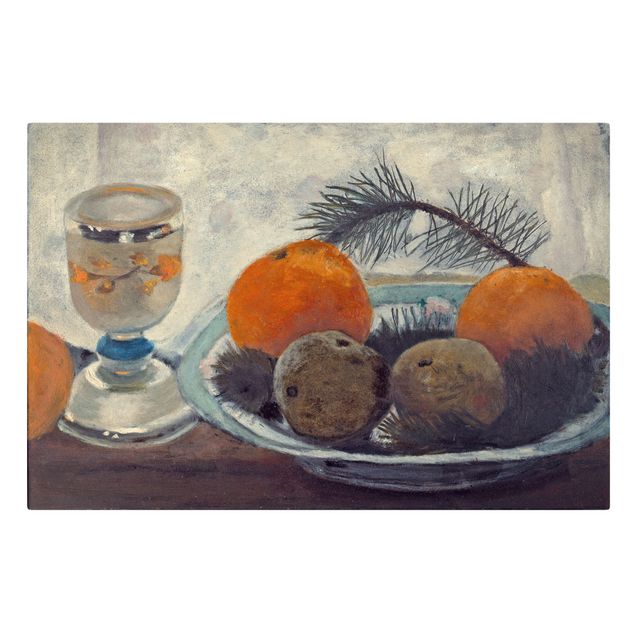 Konststilar Paula Modersohn-Becker - Still Life with frosted Glass Mug, Apples and Pine Branch