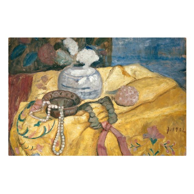 Canvastavlor konstutskrifter Paula Modersohn-Becker - Still life with Beaded Necklace
