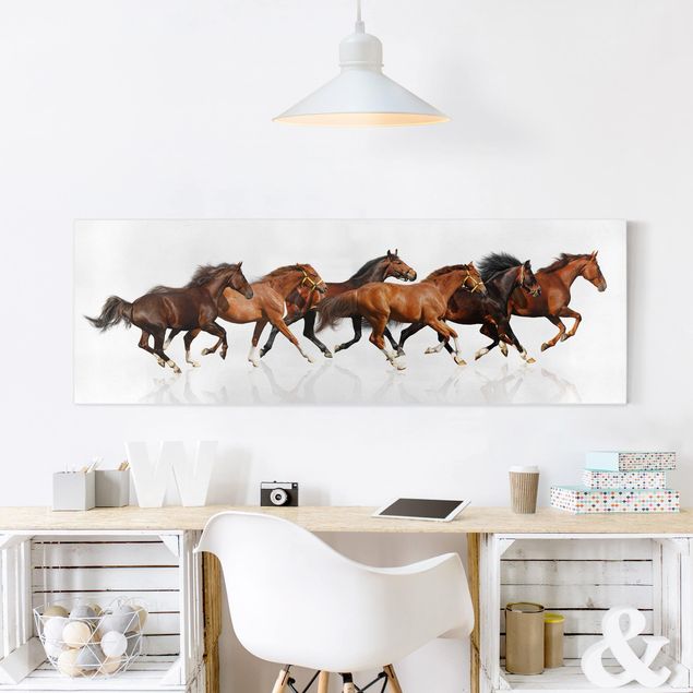 Canvastavlor hästar Horse Herd