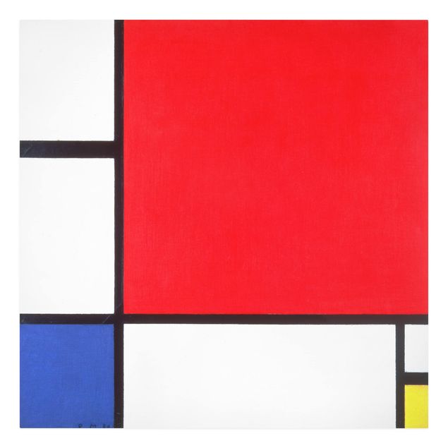 Canvastavlor konstutskrifter Piet Mondrian - Composition With Red Blue Yellow