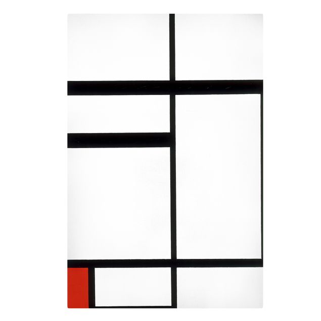Canvastavlor konstutskrifter Piet Mondrian - Composition with Red, Black and White