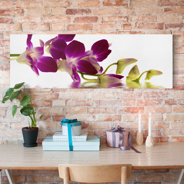 Canvastavlor orkidéer Pink Orchid Waters