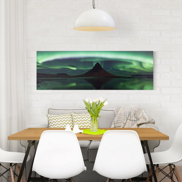 Canvastavlor bergen Northern Lights In Iceland