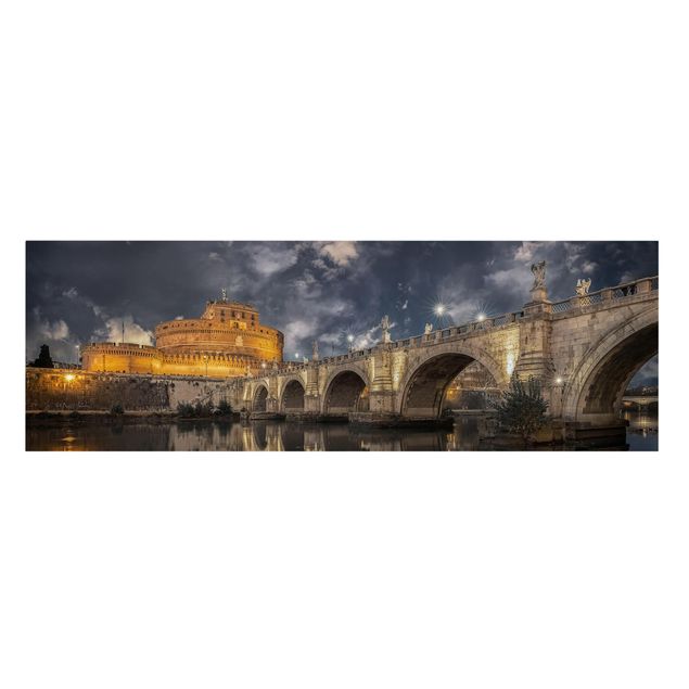 Tavlor arkitektur och skyline Ponte Sant'Angelo In Rome