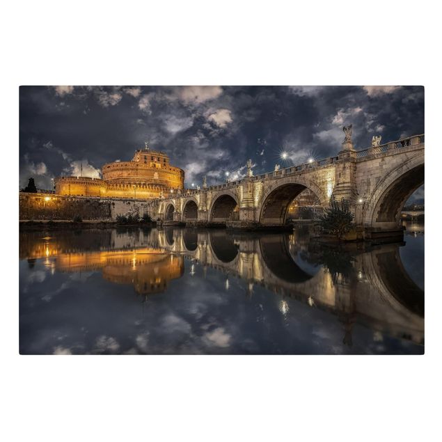 Tavlor arkitektur och skyline Ponte Sant'Angelo In Rome