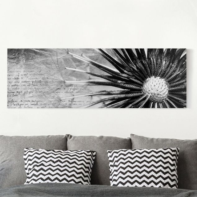 Canvastavlor maskrosor Dandelion Black & White