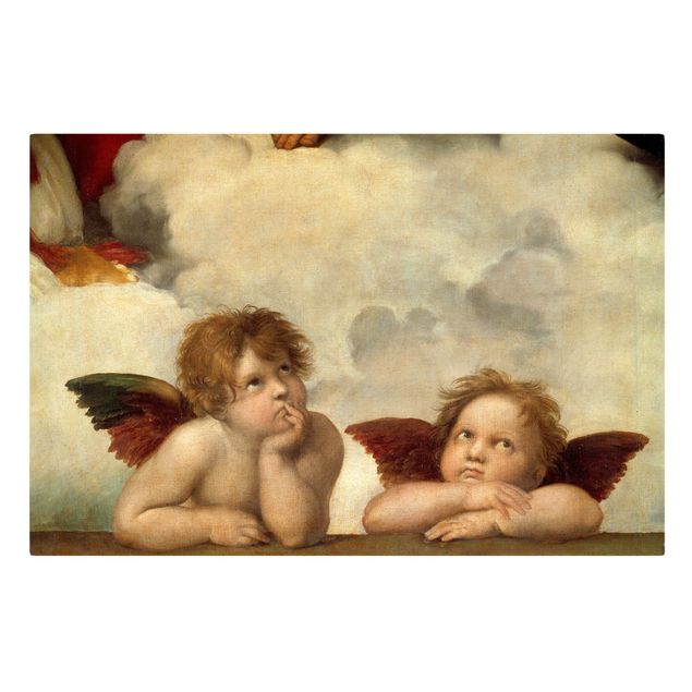 Canvastavlor konstutskrifter Raffael - Two Angels. Detail from The Sistine Madonna
