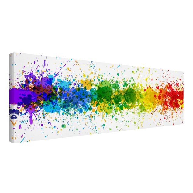Canvastavlor abstrakt Rainbow Splatter