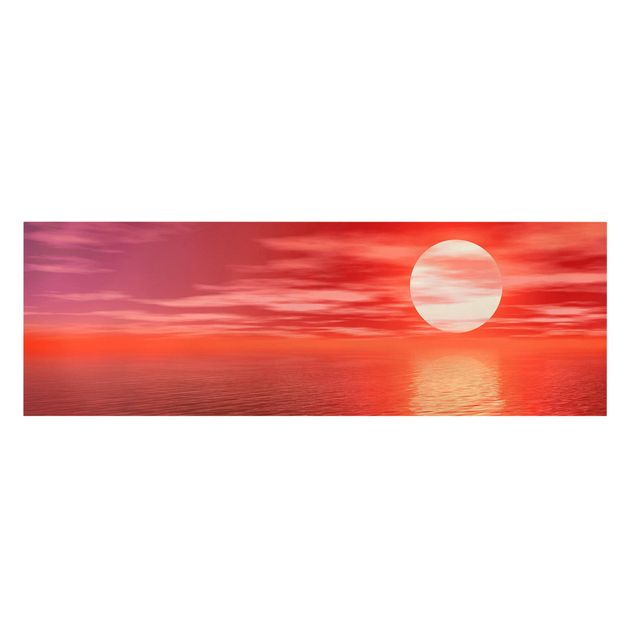 Tavlor hav Red Sunset
