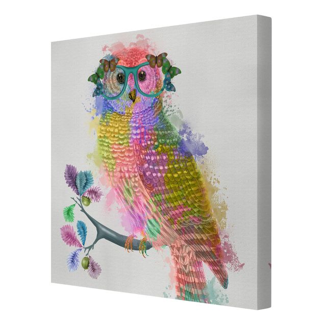 Canvastavlor Rainbow Splash Owl