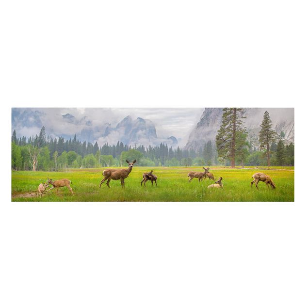 Canvastavlor landskap Deer In The Mountains