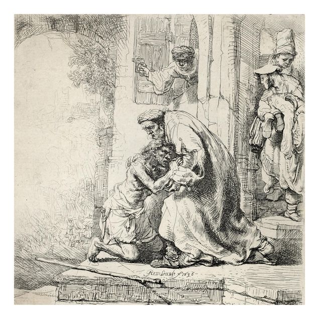 Canvastavlor konstutskrifter Rembrandt van Rijn - The Return of the prodigal Son