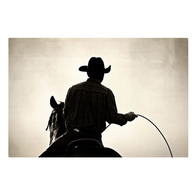 Tavlor porträtt Riding Cowboy