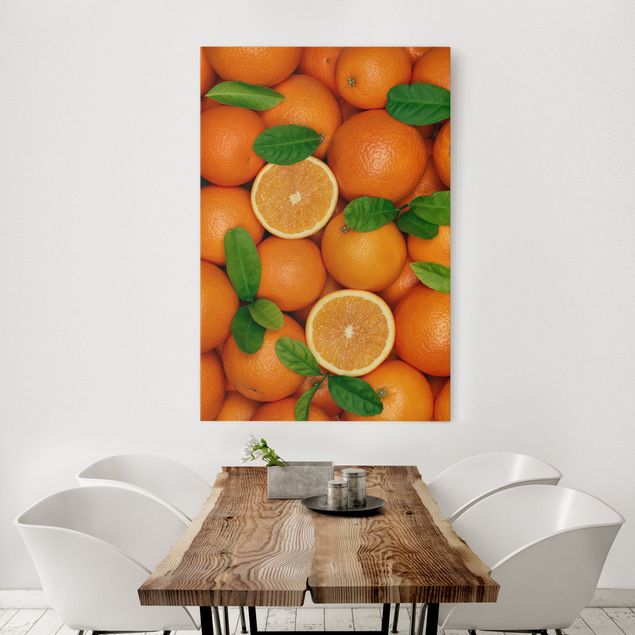 Canvastavlor grönsaker och frukt Juicy oranges
