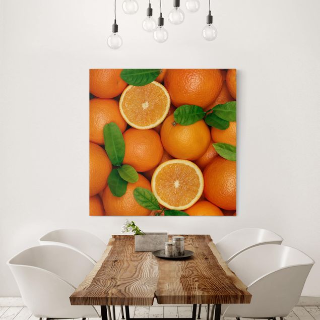 Canvastavlor grönsaker och frukt Juicy oranges