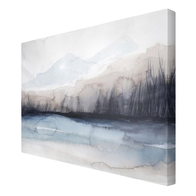 Canvastavlor abstrakt Lakeside With Mountains I