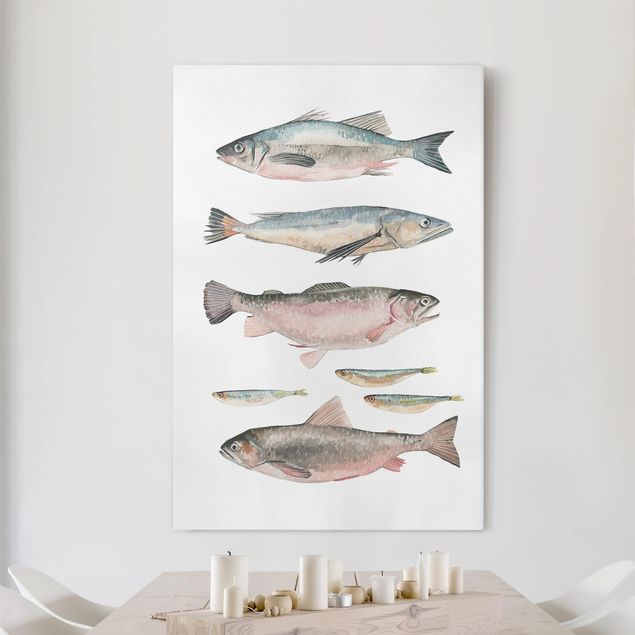 Kök dekoration Seven Fish In Watercolour I