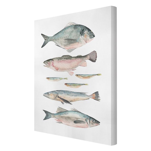 Tavlor djur Seven Fish In Watercolour II